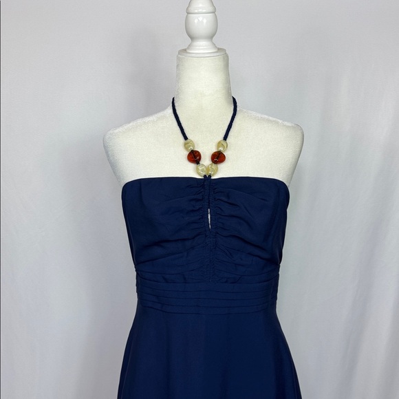 Eliza J Halter Maxi Dress Navy Blue Size 6‎ Elegant Formal Long Gown - Picture 7 of 14